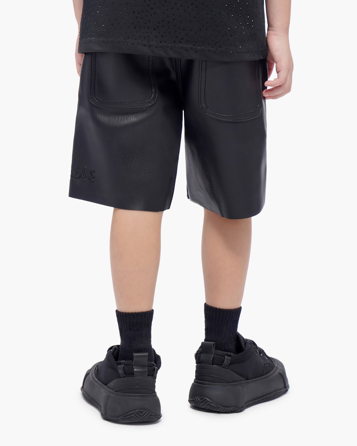 Kids Jr.Shorts Black Leather
