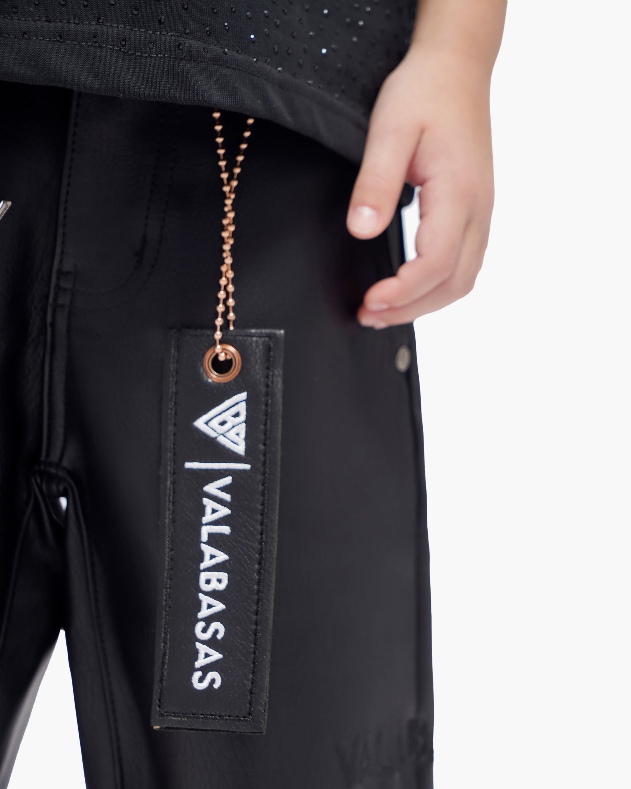 Kids Jr.Shorts Black Leather