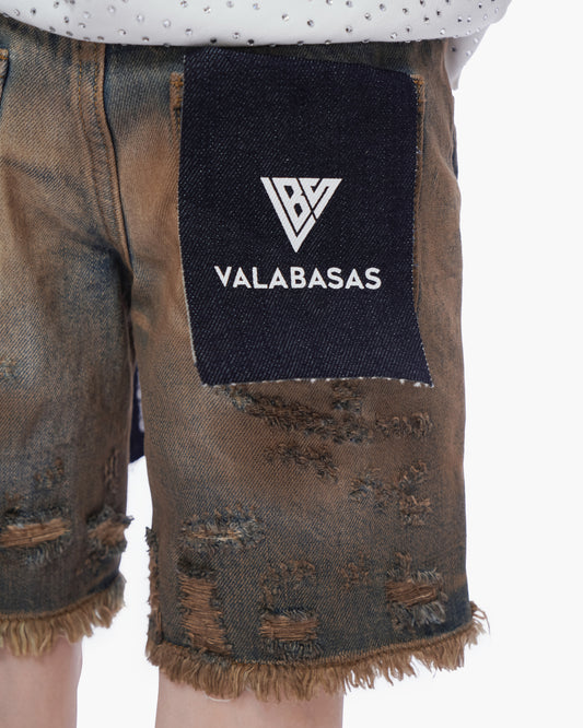 Kids Clipped Jorts Dirty Vintage Blue