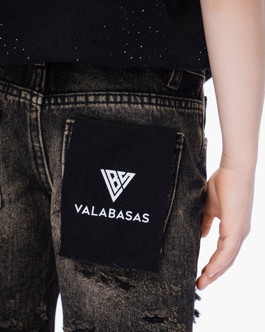 Kids Clipped Jorts Grey Washed