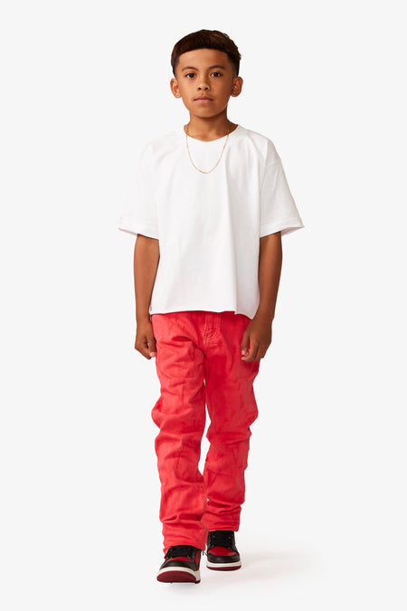"APEX" PINK KIDS STACKED FLARE JEANS