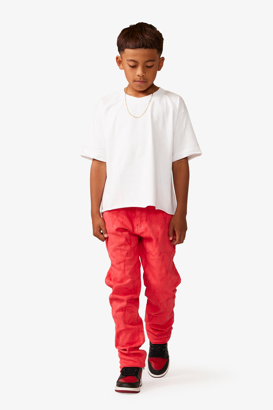 "APEX" PINK KIDS STACKED FLARE JEANS