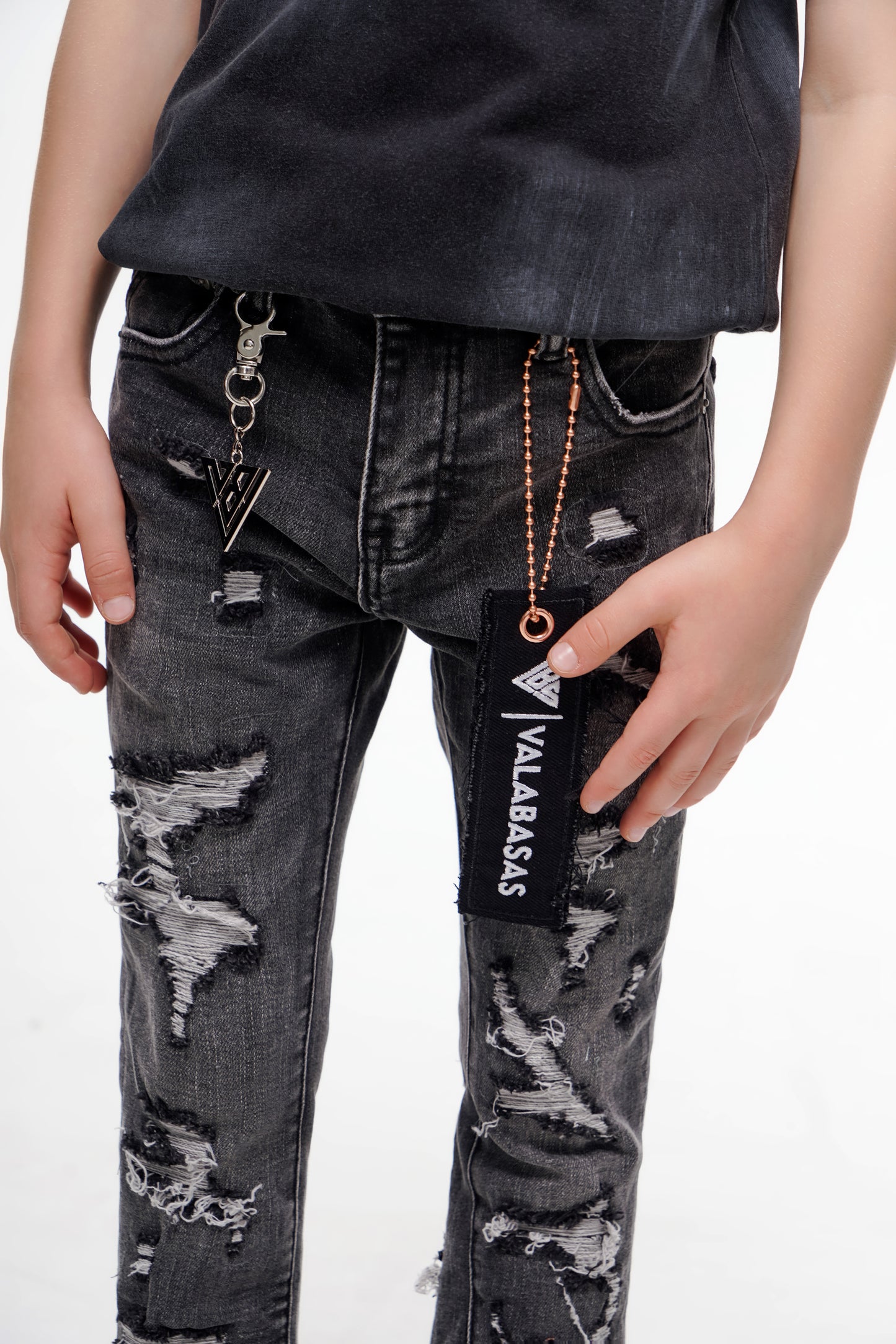 Kids Breach Stacked Grey