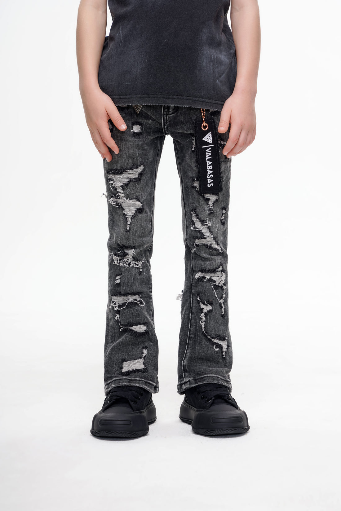 Kids Breach Stacked Grey