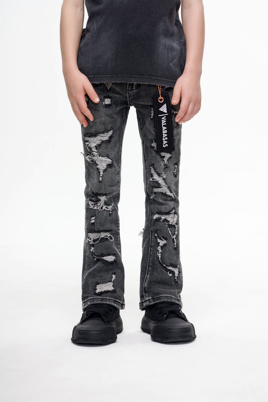 Kids Breach Stacked Grey