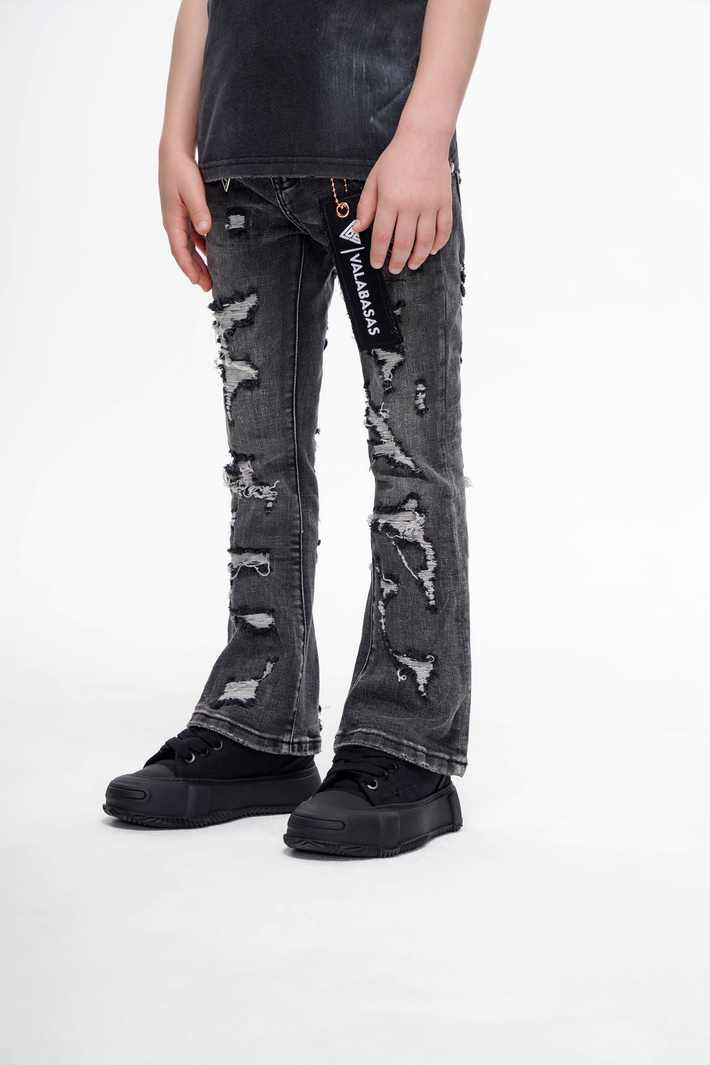 Kids Breach Stacked Grey