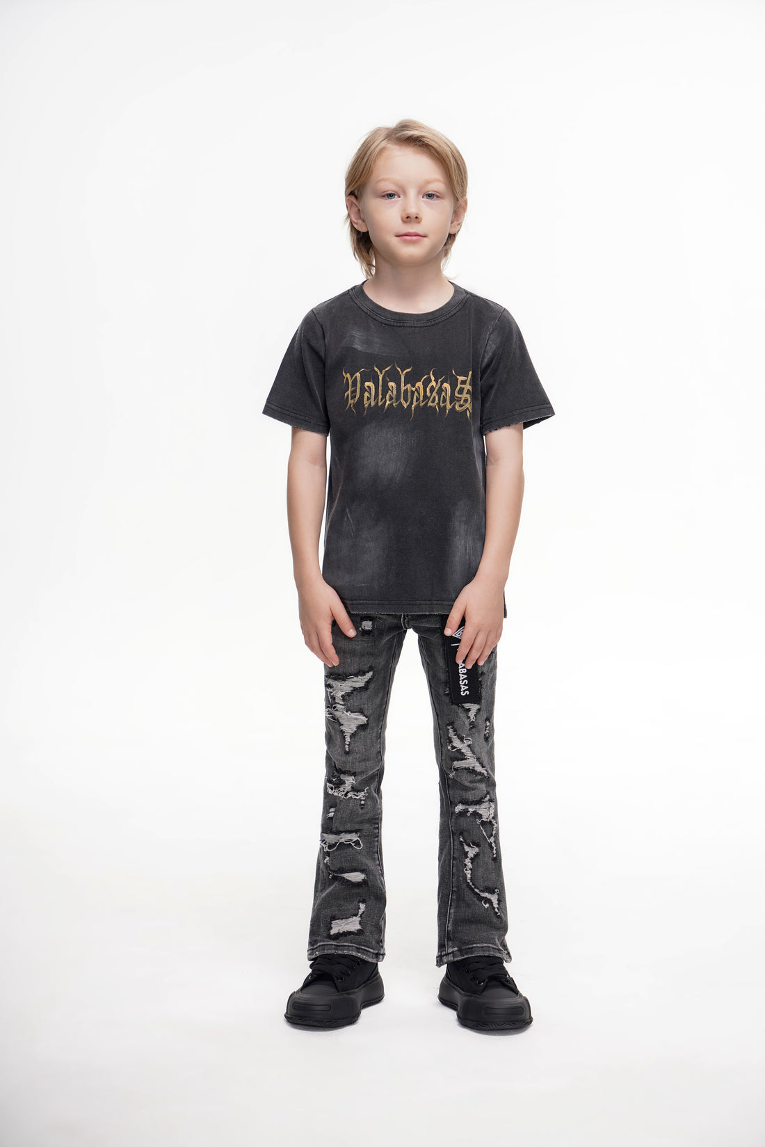 Kids Breach Stacked Grey