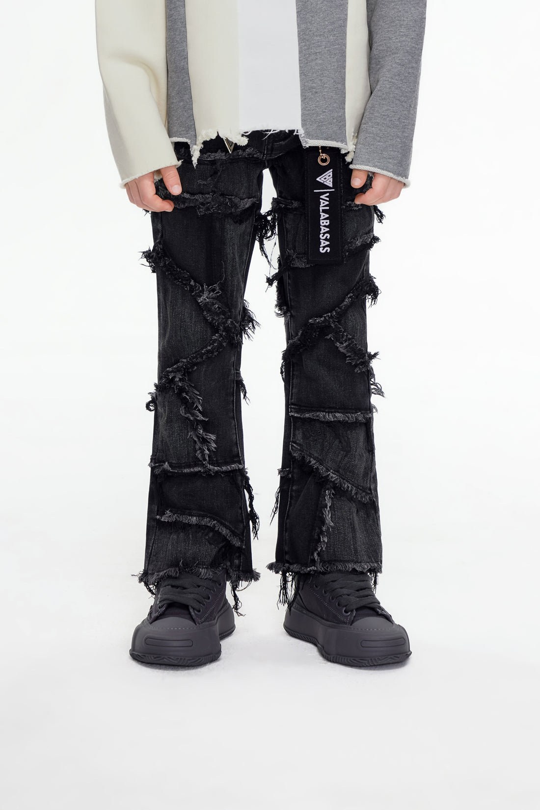 Kids Patchwork Stacked Black