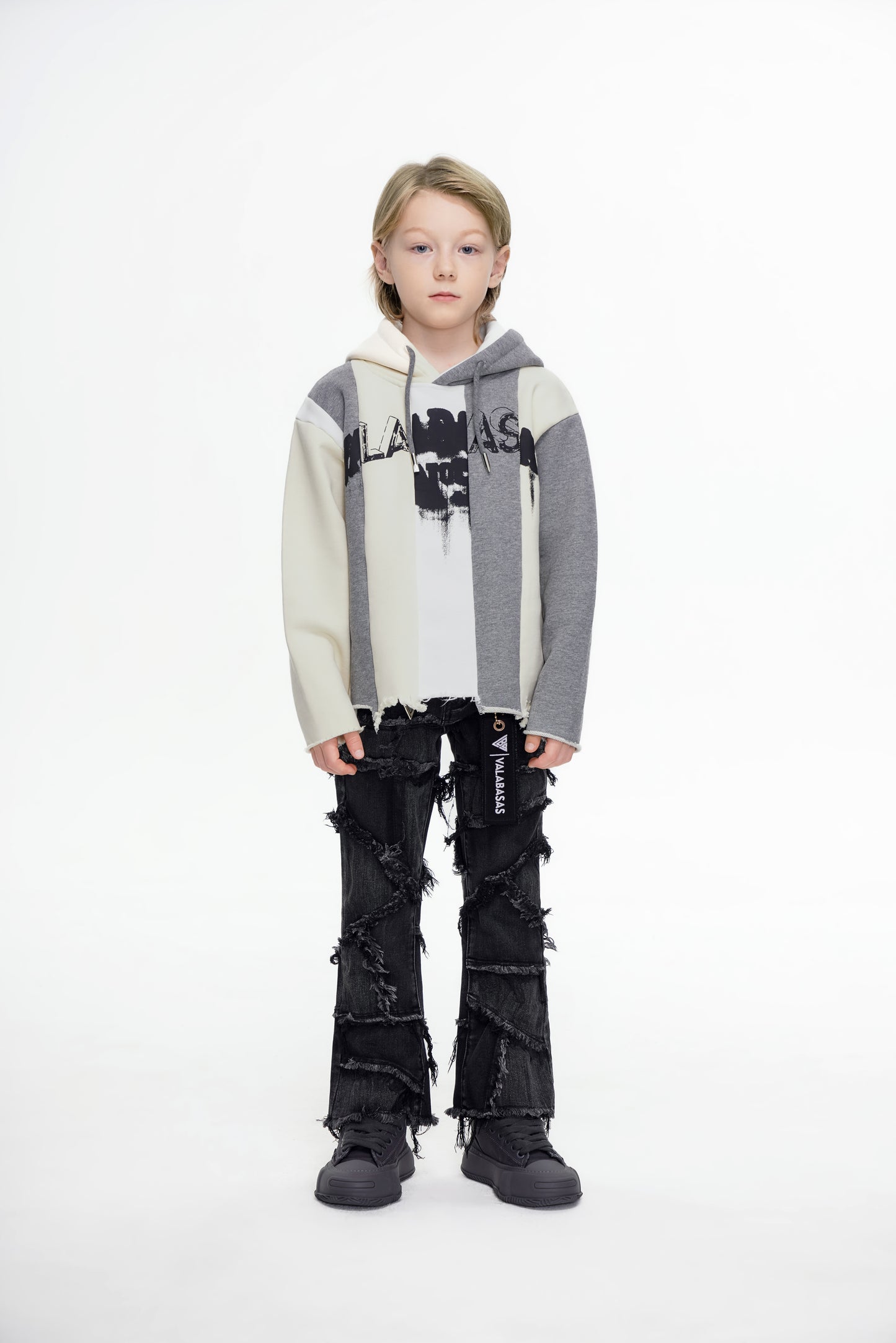 Kids Patchwork Stacked Black