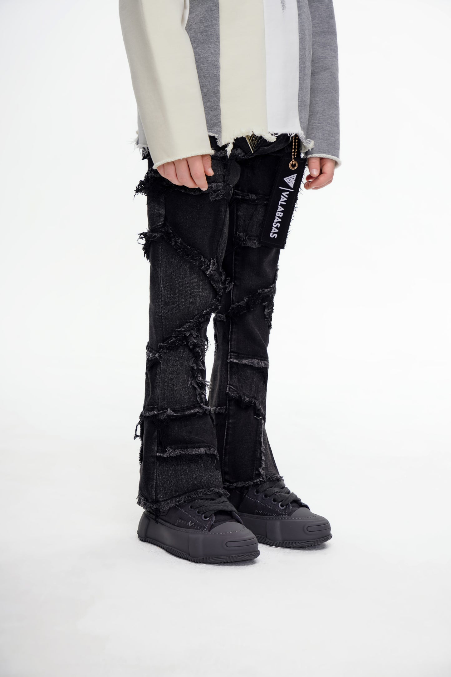 Kids Patchwork Stacked Black