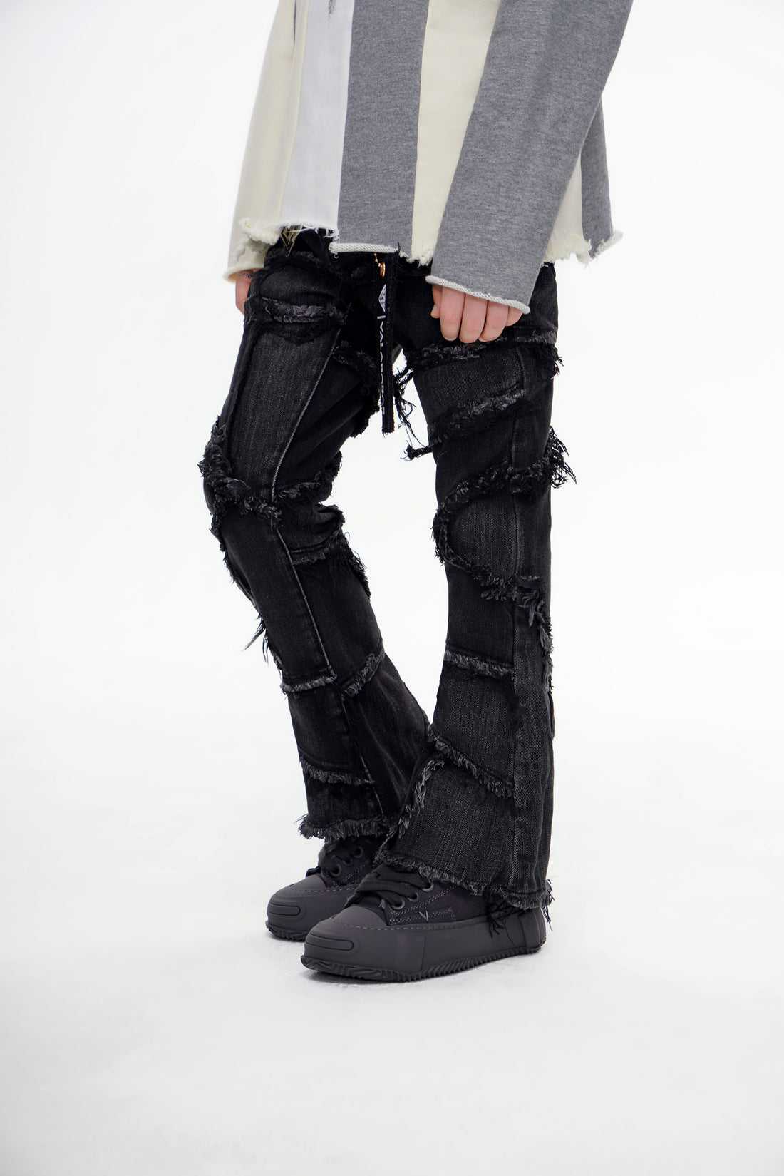 Kids Patchwork Stacked Black