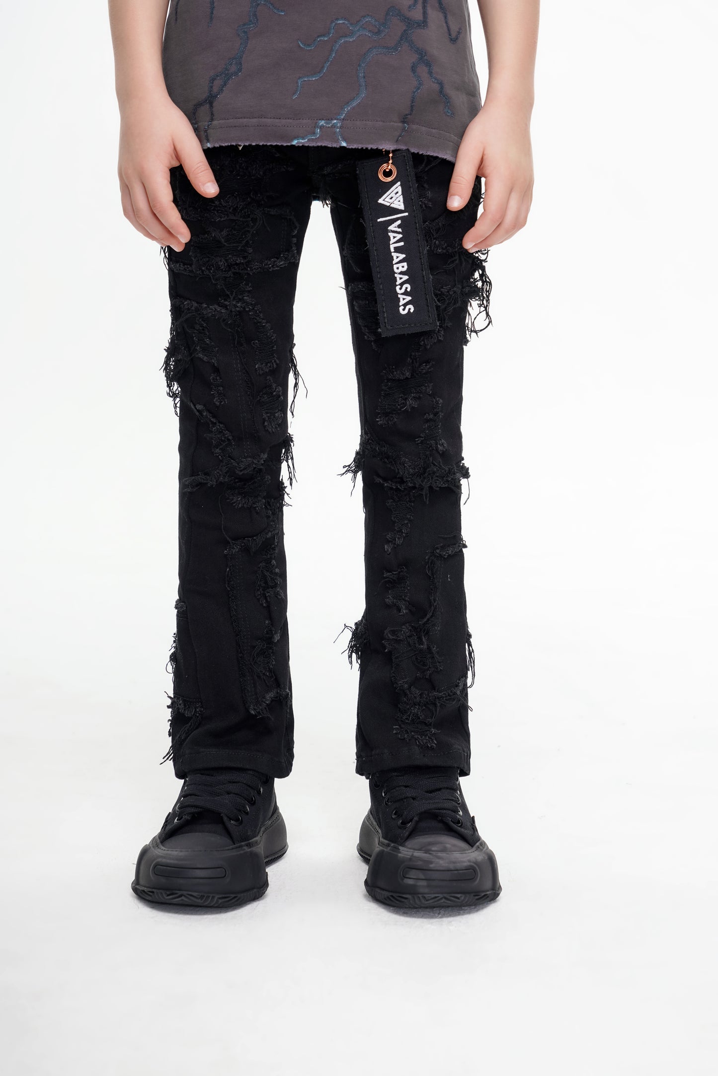 Oblivion Kids Stacked Denim Black