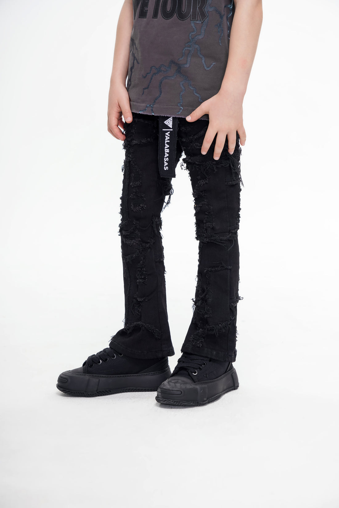 Oblivion Kids Stacked Denim Black