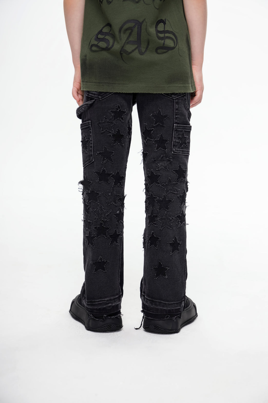 Kids V-Stars Stacked Black