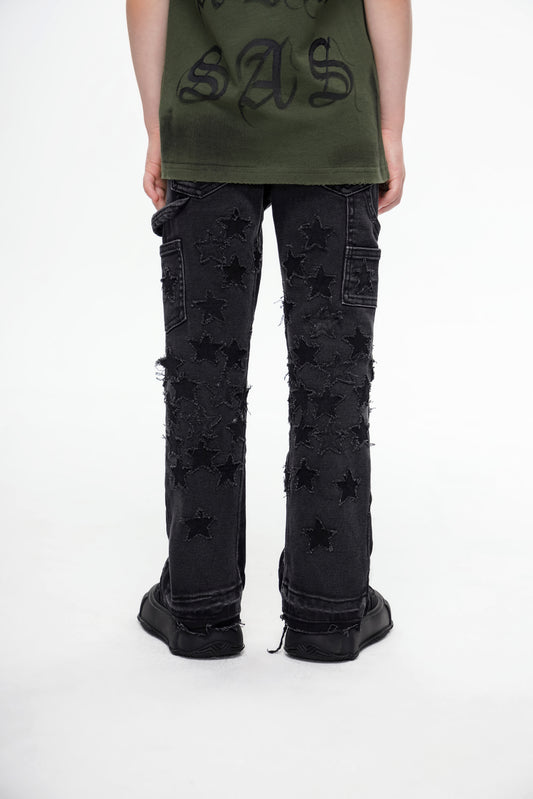 Kids V-Stars Stacked Black