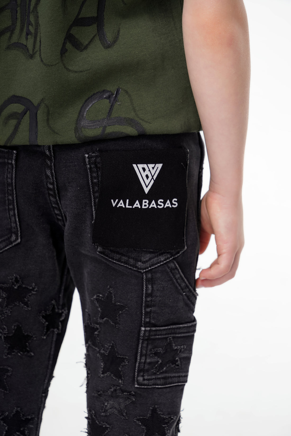 Kids V-Stars Stacked Black