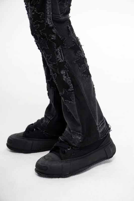 Kids V-Stars Stacked Black