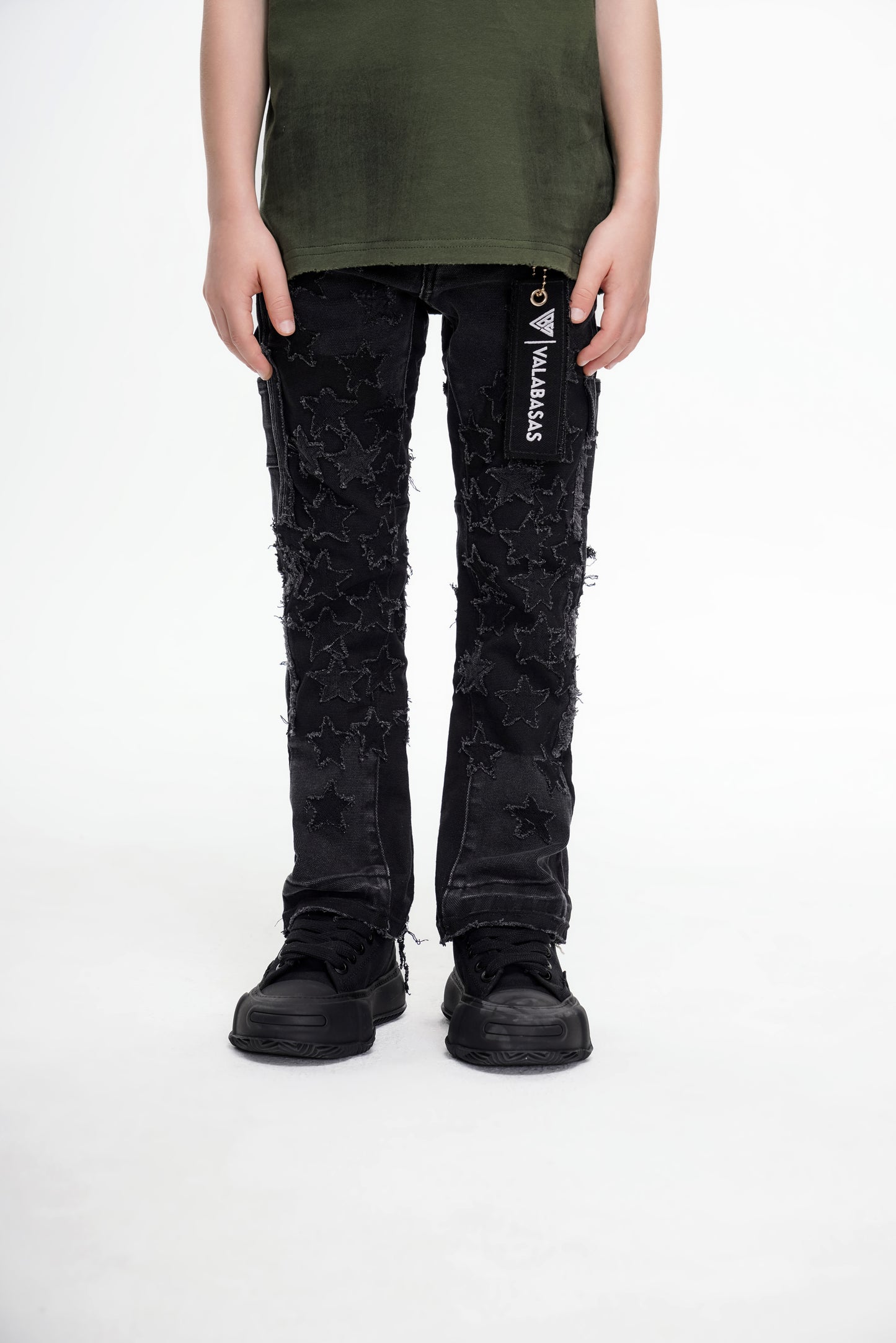 Kids V-Stars Stacked Black