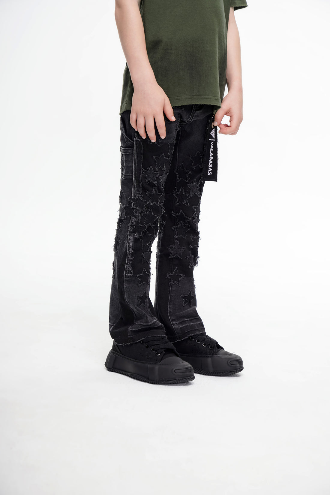 Kids V-Stars Stacked Black