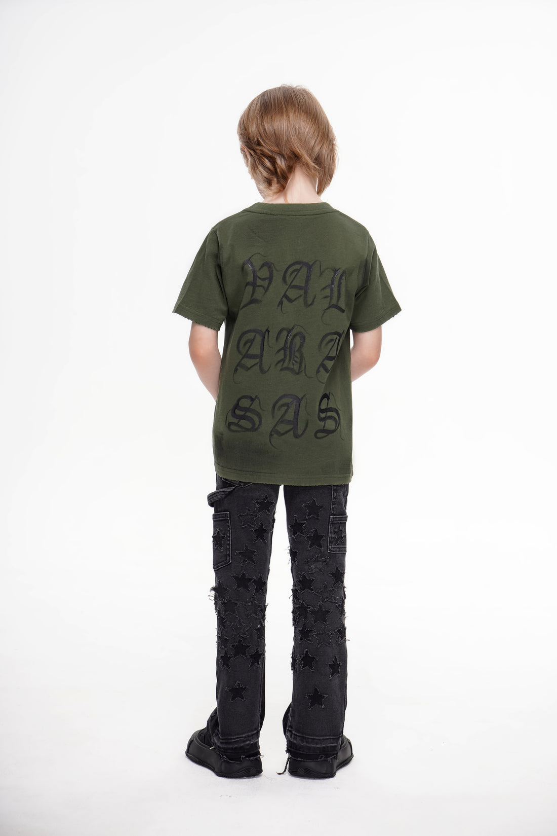 Kids V-Stars Stacked Black