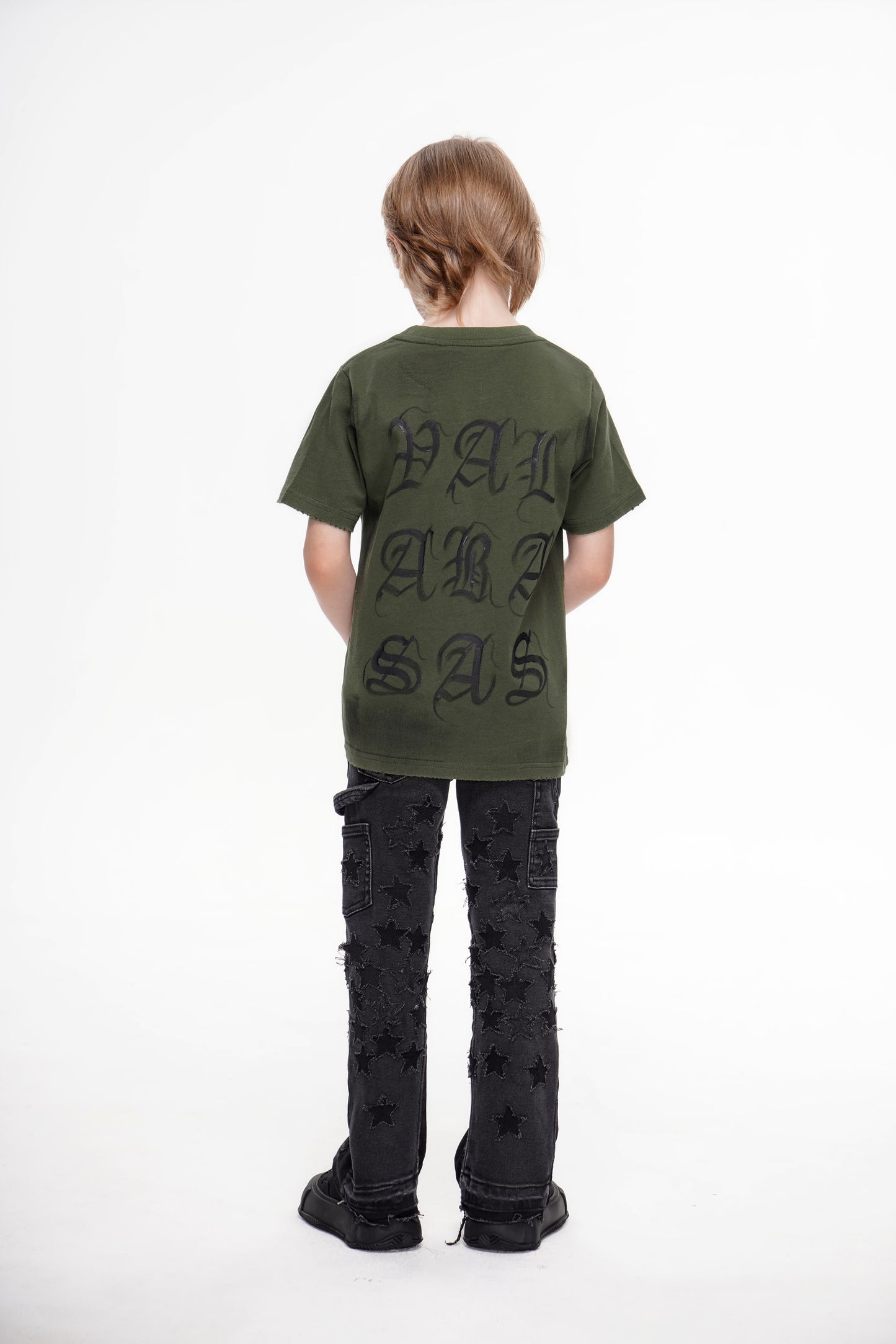 Kids V-Stars Stacked Black