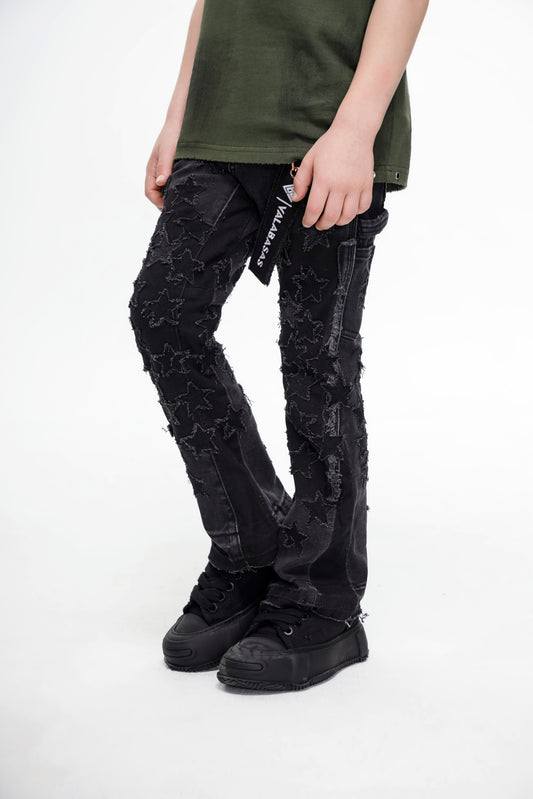 Kids V-Stars Stacked Black