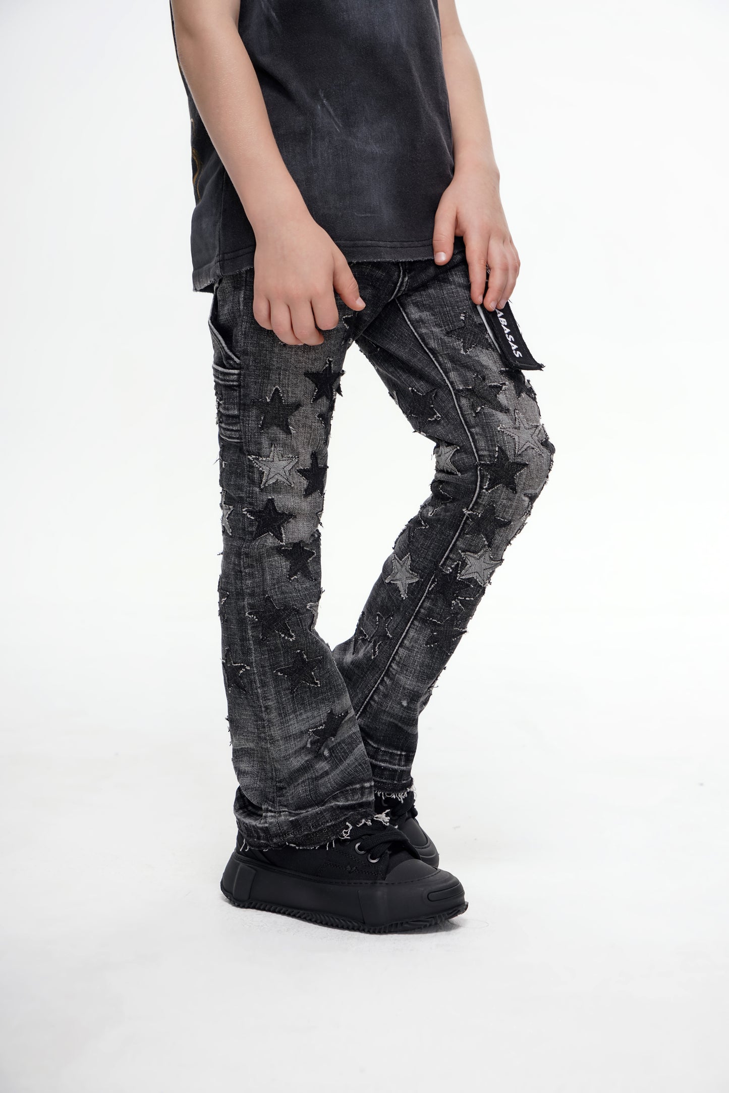 Kids V-Stars Stacked Marbled Wash