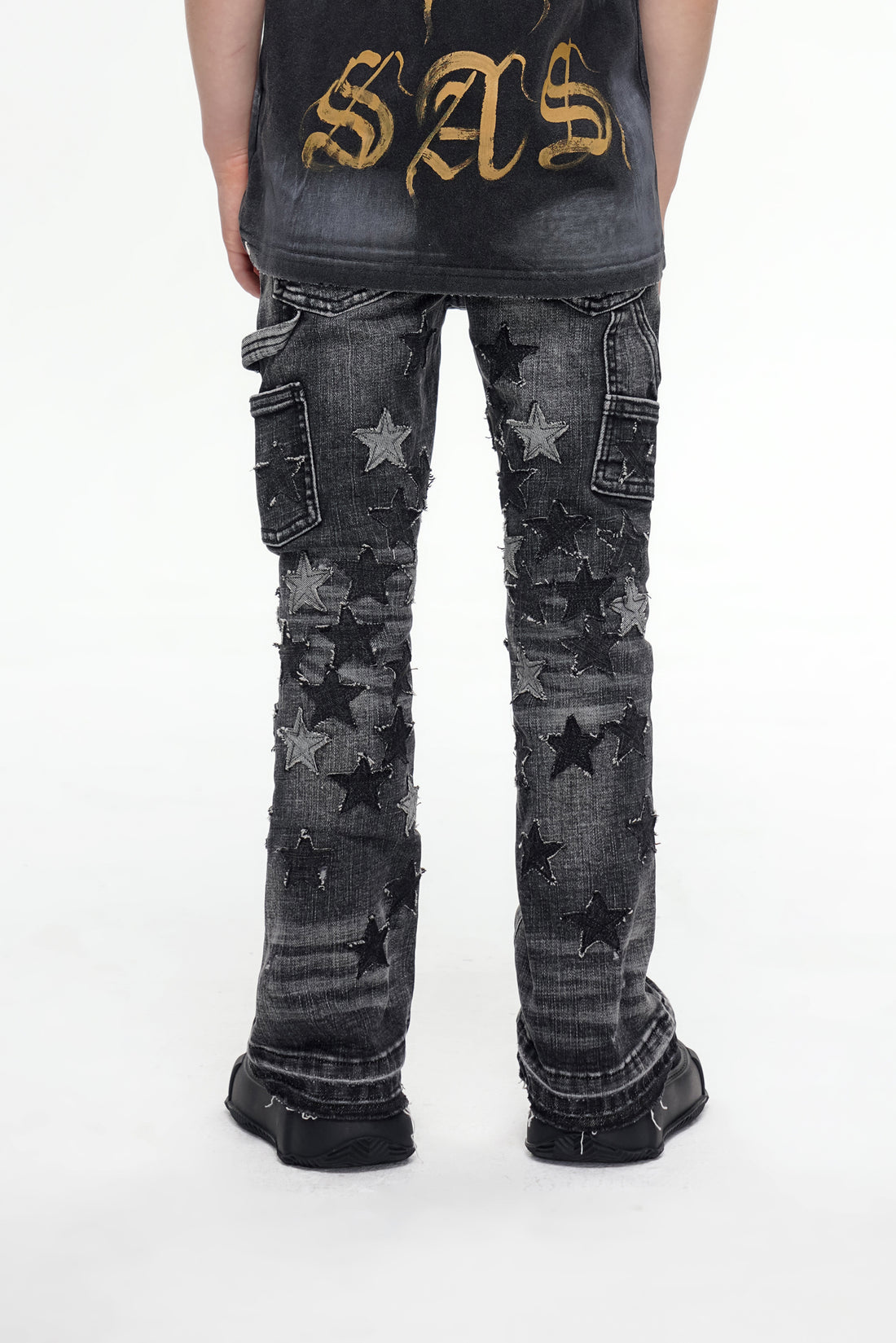 Kids V-Stars Stacked Marbled Wash