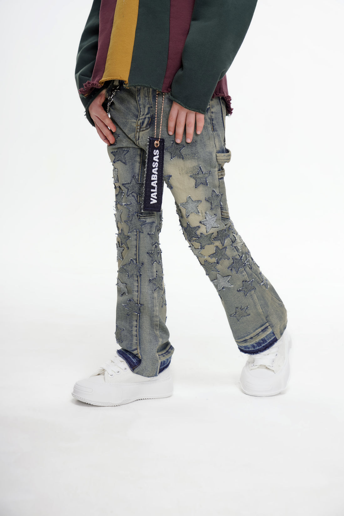 V-Stars Kids Denim Stacked Vintage Blue