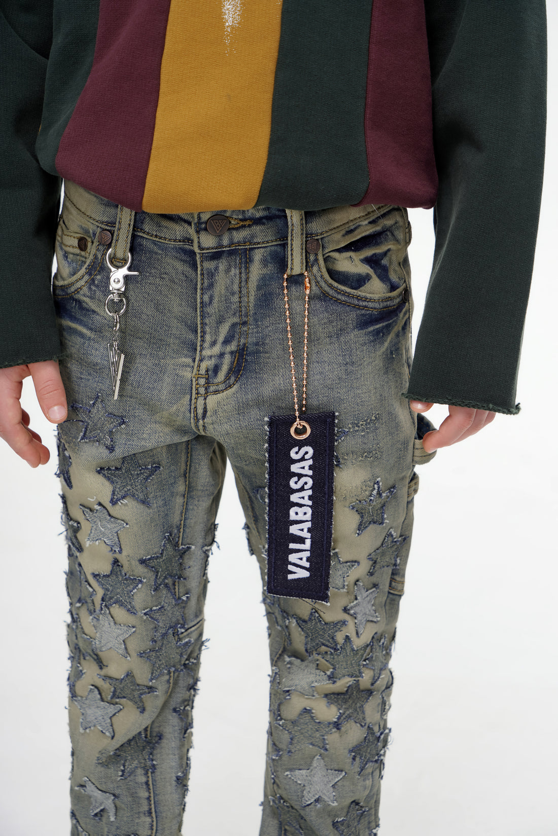 V-Stars Kids Denim Stacked Vintage Blue