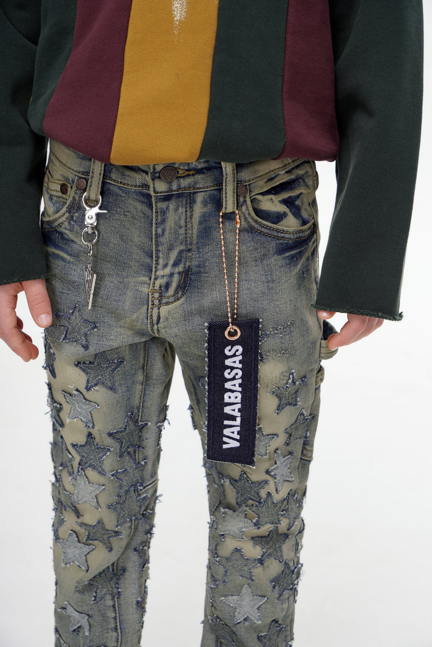 V-Stars Kids Denim Stacked Vintage Blue