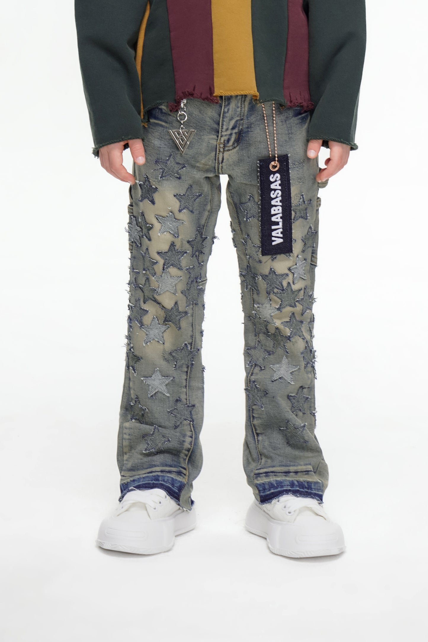 V-Stars Kids Denim Stacked Vintage Blue