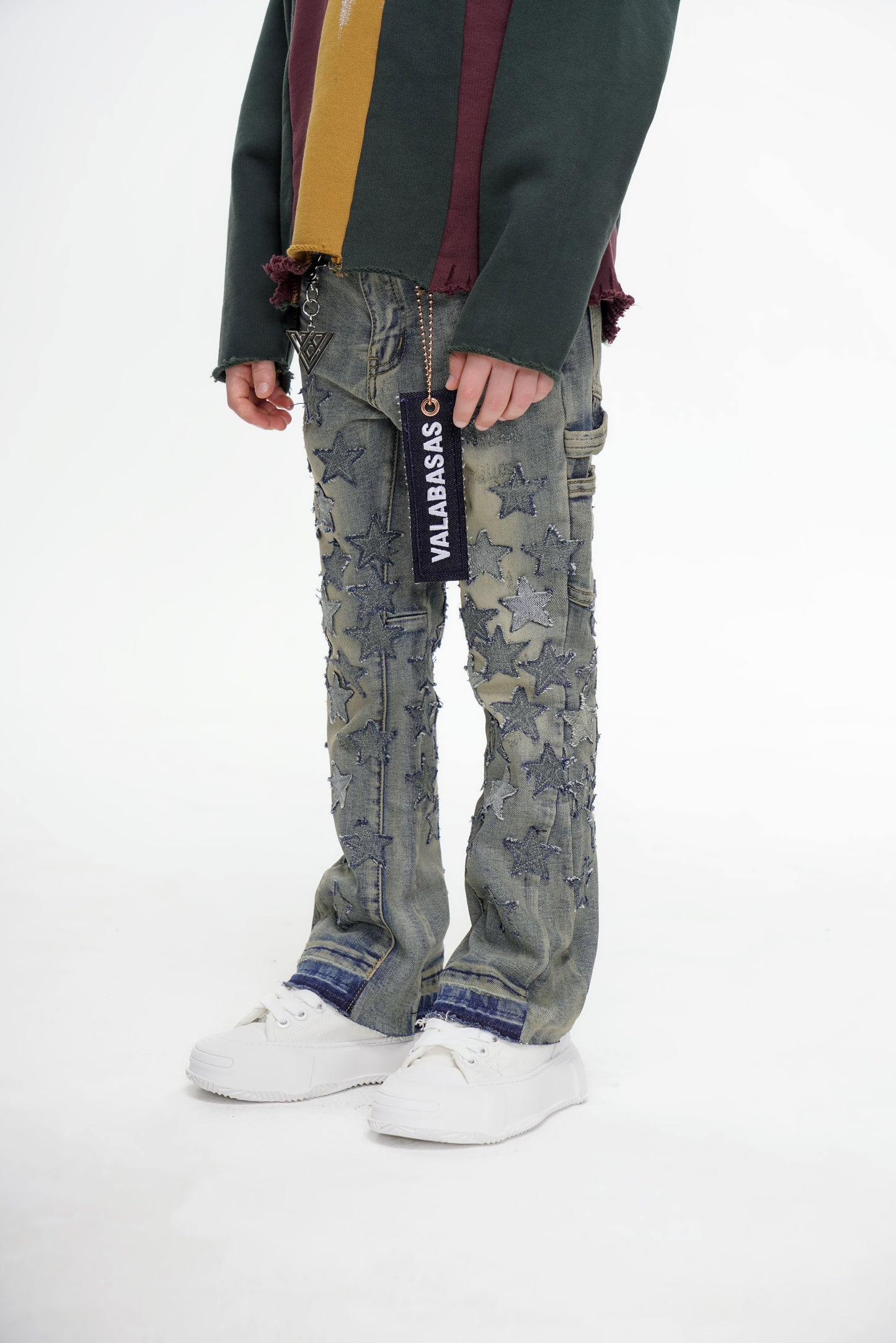 V-Stars Kids Denim Stacked Vintage Blue