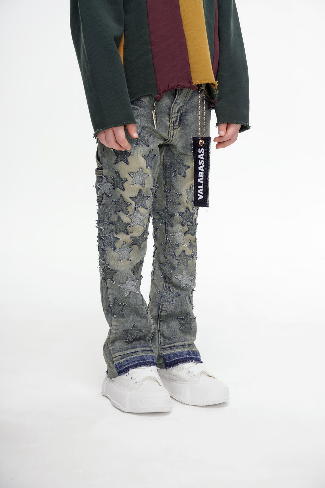 V-Stars Kids Denim Stacked Vintage Blue