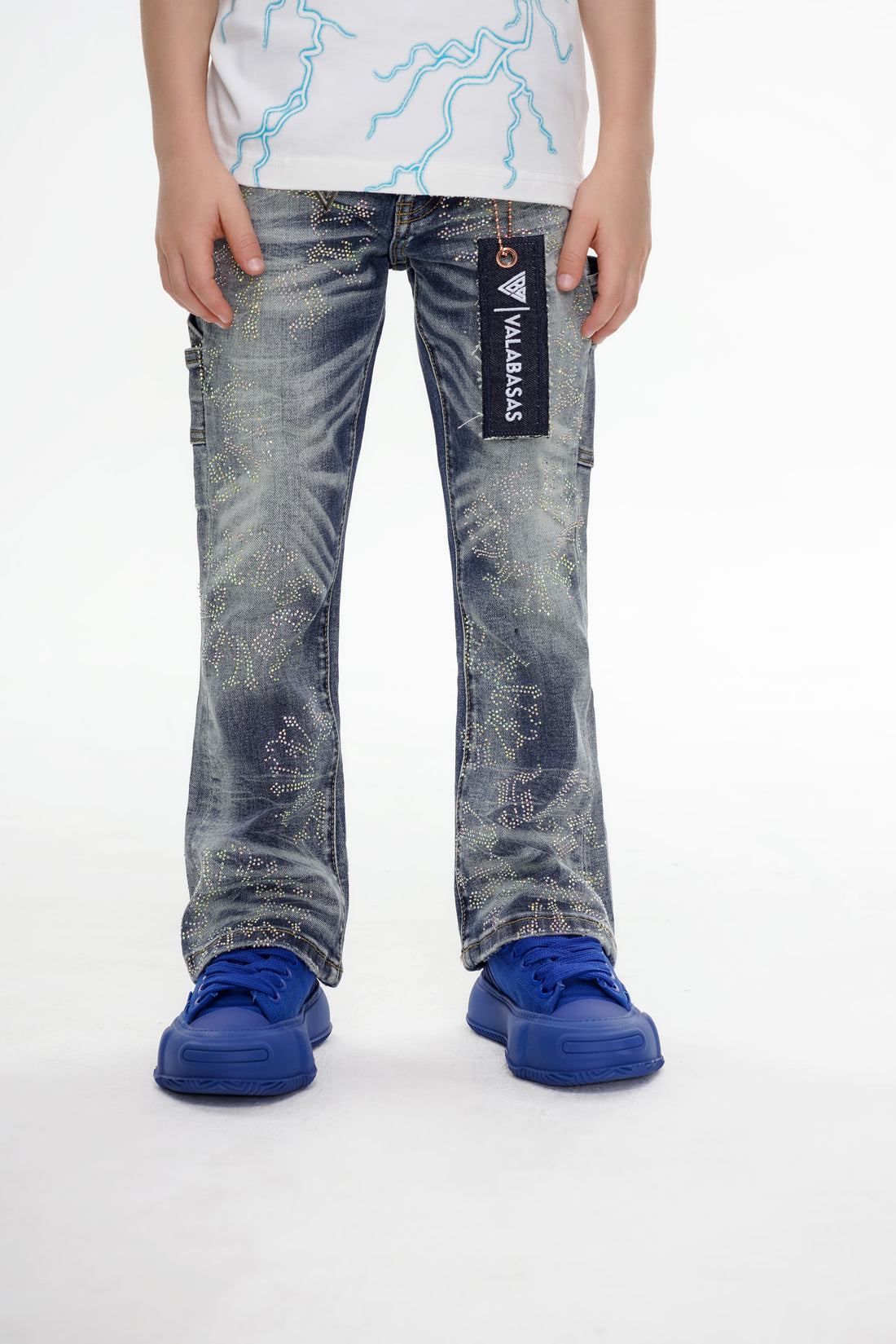 Ringer Kids Stacked Denim Dark Blue Washed