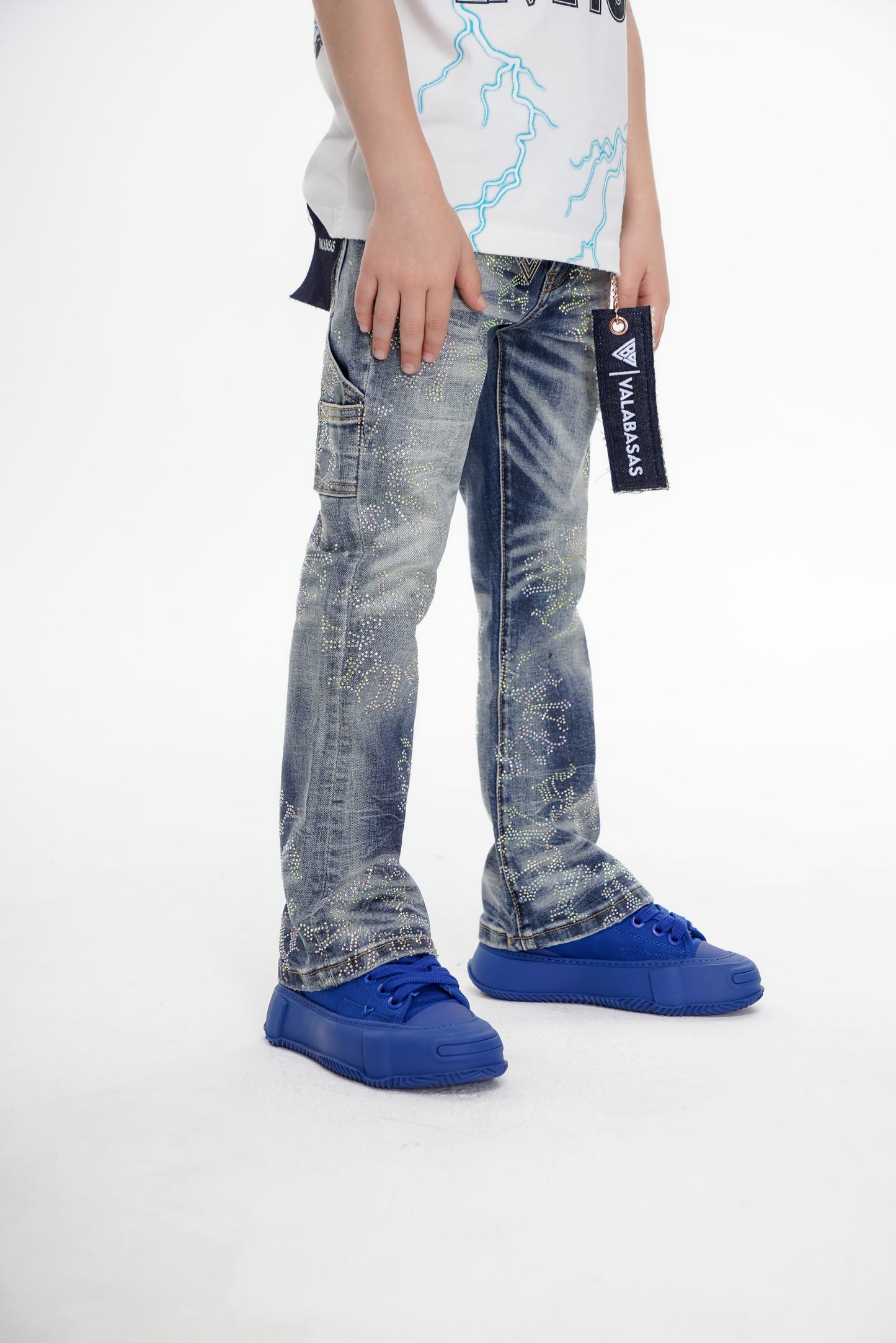 Ringer Kids Stacked Denim Dark Blue Washed