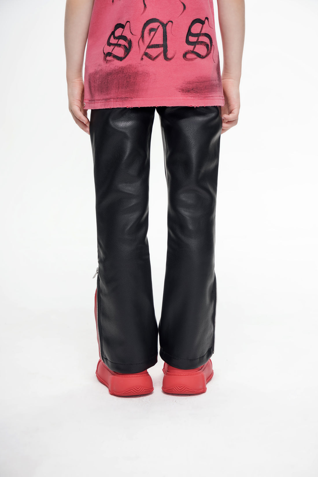Kids Cerniera Stacked Black/Red Denim