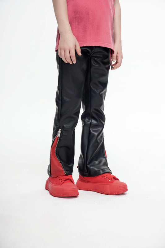 Kids Cerniera Stacked Black/Red Denim