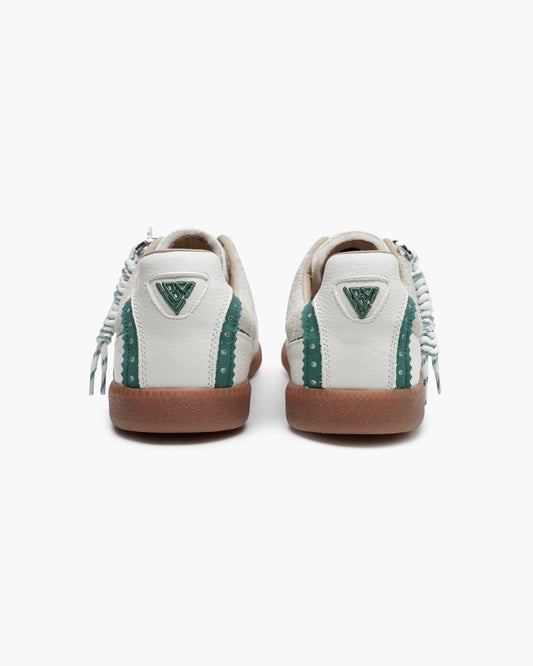 Abel 100 Creme Green Shoes - Valabasas