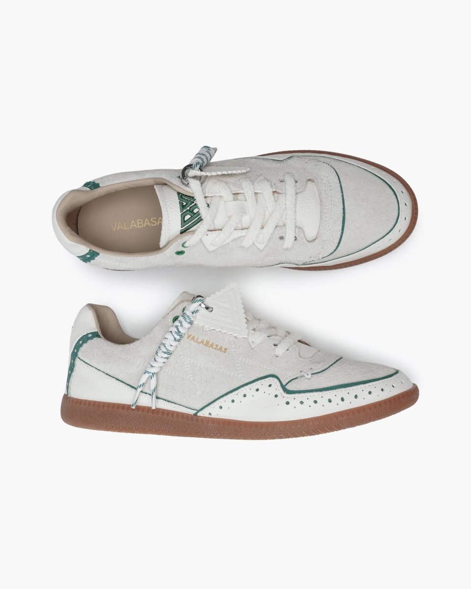 Abel 100 Creme Green Shoes - Valabasas