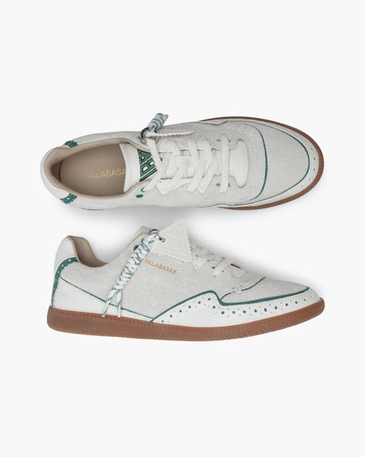 Abel 100 Creme Green Shoes - Valabasas