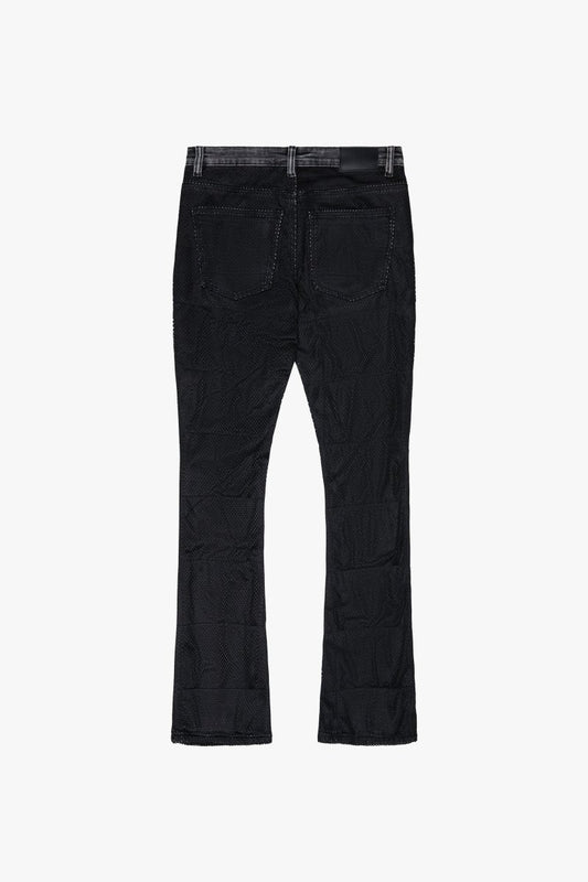 "AGENT” STACKED FLARE JEAN BLACK - Valabasas