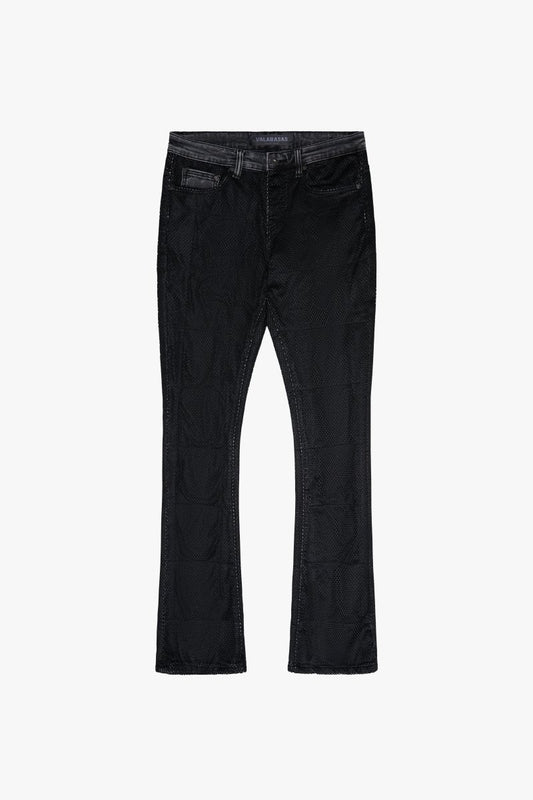 "AGENT” STACKED FLARE JEAN BLACK - Valabasas