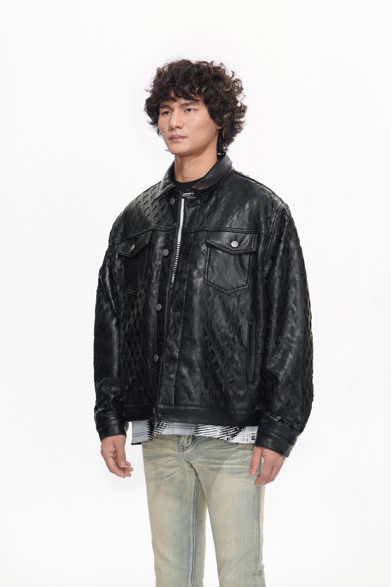 Aggar Vegan Leather Jacket Black - Valabasas