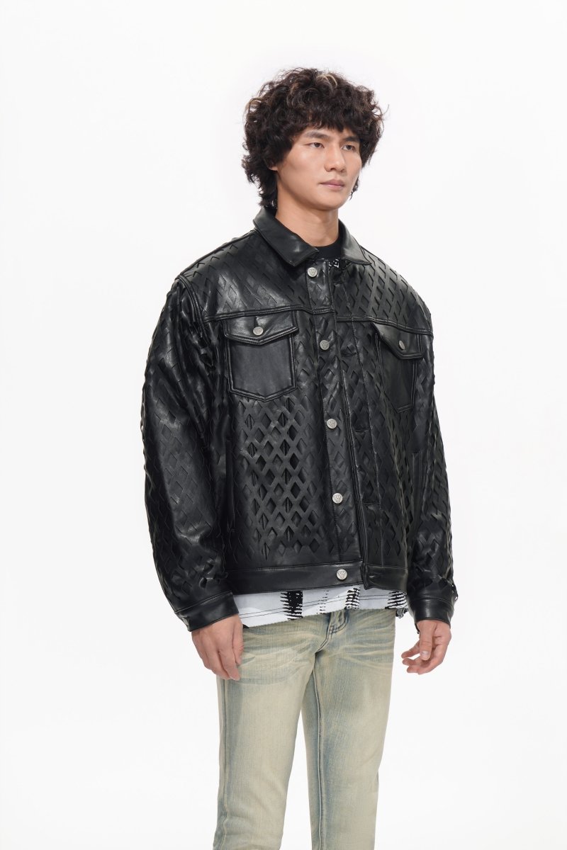 Aggar Vegan Leather Jacket Black - Valabasas