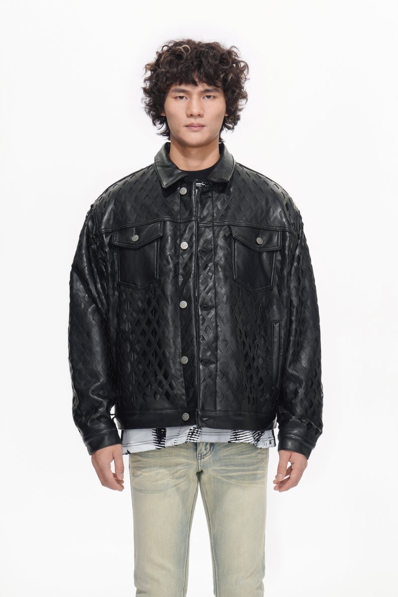 Aggar Vegan Leather Jacket Black - Valabasas