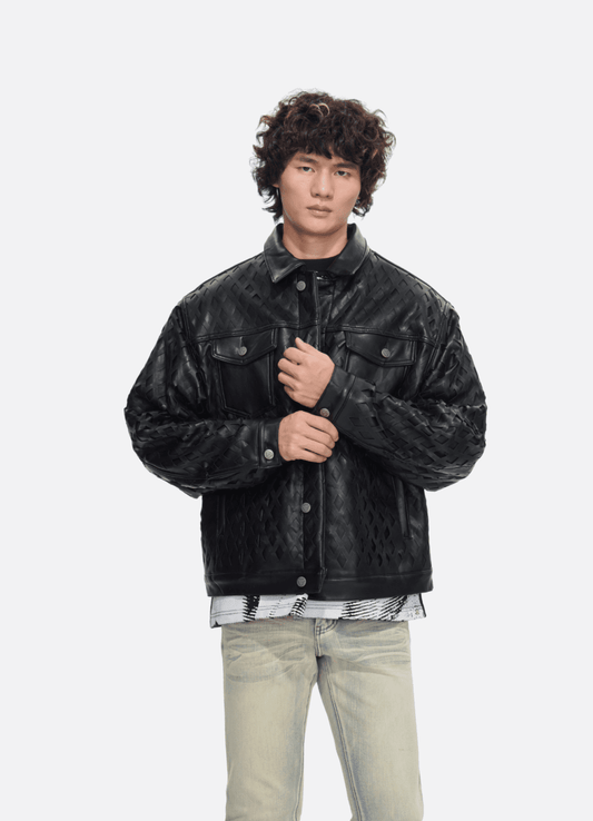 Aggar Vegan Leather Jacket Black - Valabasas