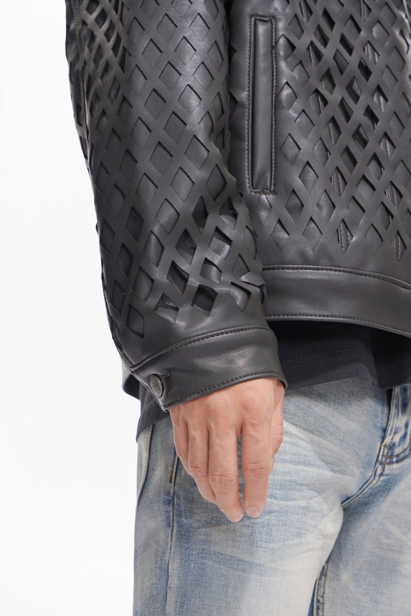 Aggar Vegan Leather Jacket Grey - Valabasas