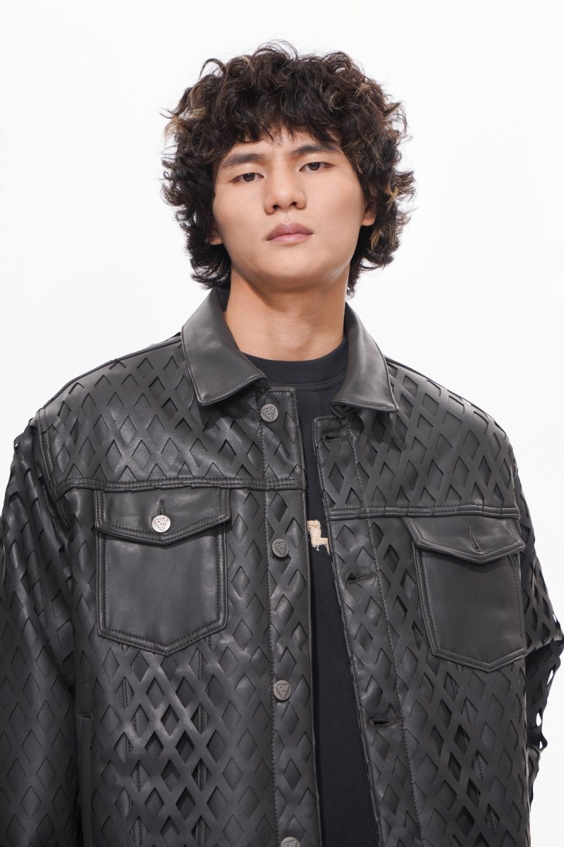 Aggar Vegan Leather Jacket Grey - Valabasas