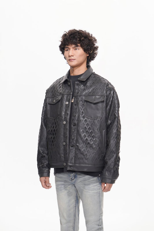 Aggar Vegan Leather Jacket Grey - Valabasas